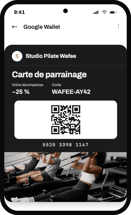 Carte de parrainage — Studio Pilate Wafee