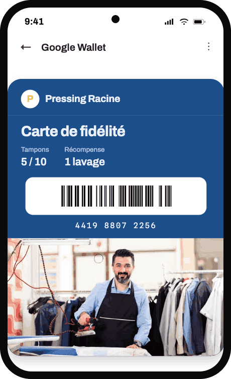Carte de fidélité à tampons — Pressing Racine