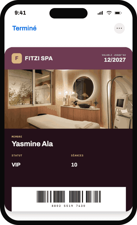 Carte statut VIP — Fitzi Spa